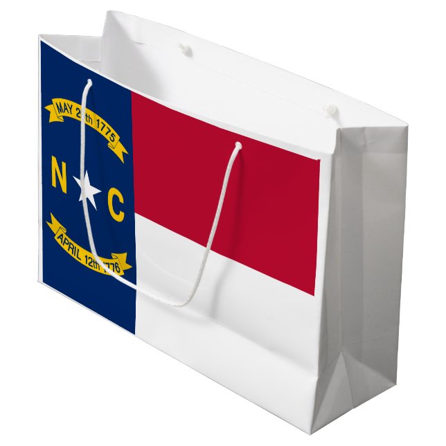 North Carolina State Flag Large Gift Bag (Front Angled)