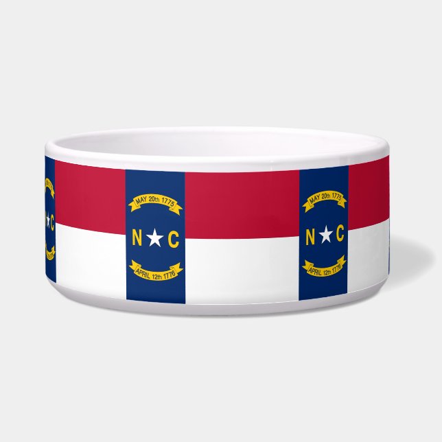 North Carolina State Flag Pet Bowl (Front)