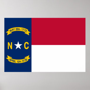 North Carolina state flag Poster