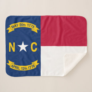 North Carolina State Flag Print Patriotic Sherpa Blanket