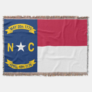 North Carolina State Flag Print Patriotic Throw Blanket