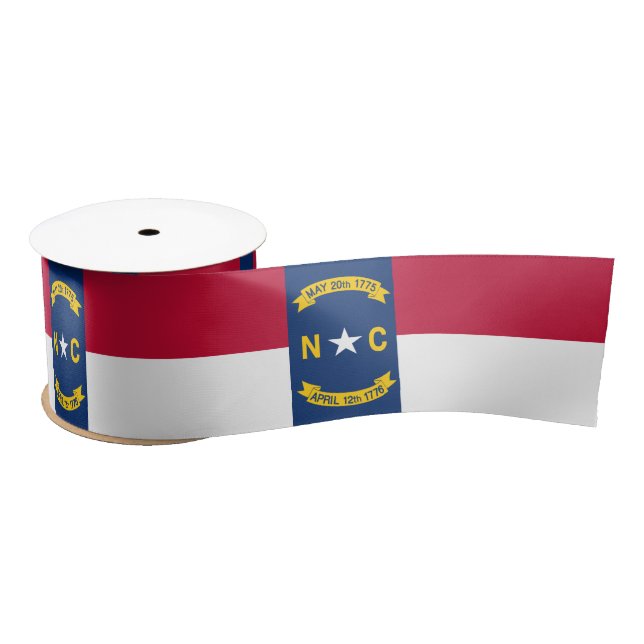 North Carolina State Flag Satin Ribbon (Spool)