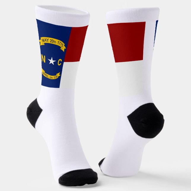 North Carolina State flag Socks (Angled)