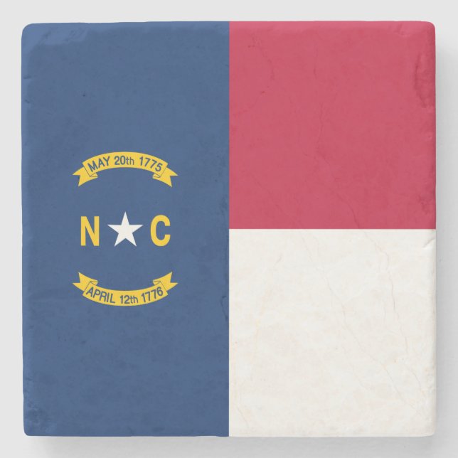North Carolina State Flag Stone Coaster (Front)