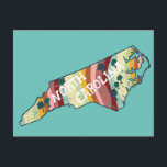 North Carolina State Map Illustrated Bold Colourfu Postcard<br><div class="desc">Check out this colourful state map drawing.
 
 Visit my shop for more states and more matching items!</div>
