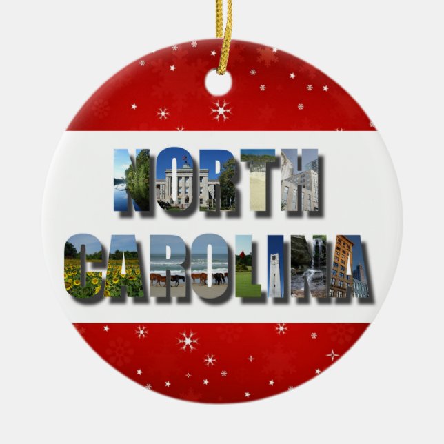 North Carolina State Photos Christmas Ceramic Tree Decoration (Front)