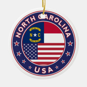 North Carolina sticker, phone case, tote bag Ceramic Tree Decoration