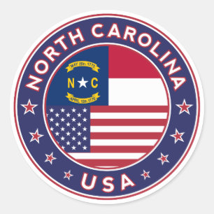 North Carolina sticker, phone case, tote bag Classic Round Sticker