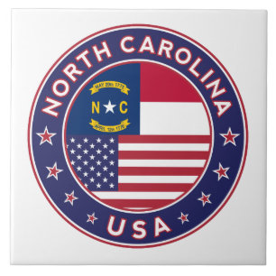 North Carolina sticker, phone case, tote bag Tile