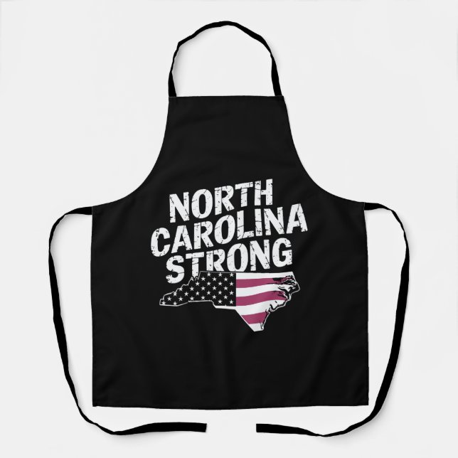 North Carolina Strong With NC State And USA Flag Apron (Front)