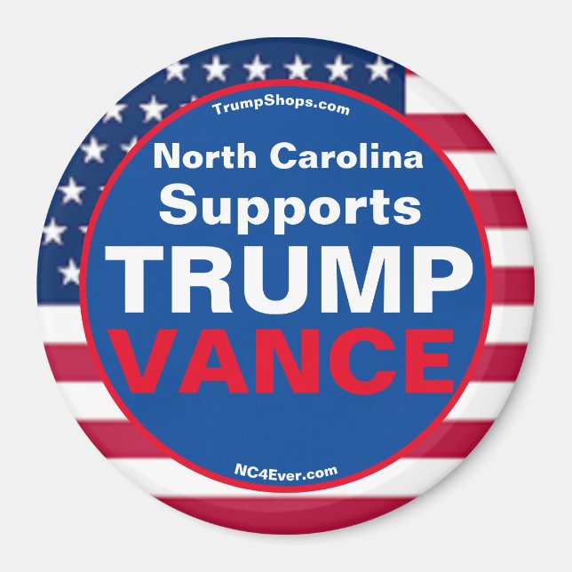 North Carolina Supports TRUMP VANCE Refrigerator Magnet (Front)
