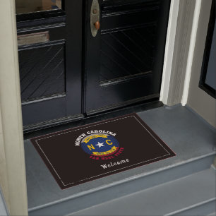 NORTH CAROLINA TAR HEEL STATE FLAG DOORMAT