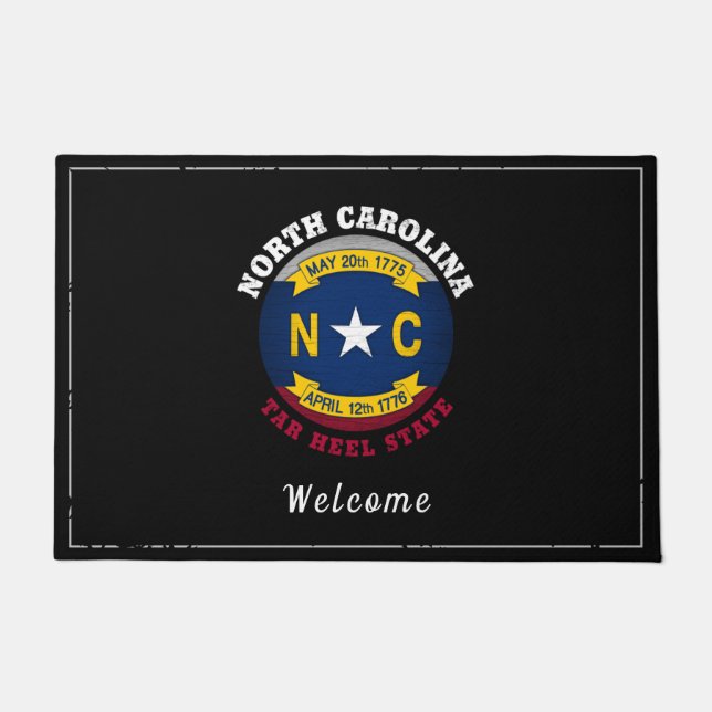 NORTH CAROLINA TAR HEEL STATE FLAG DOORMAT (Front)