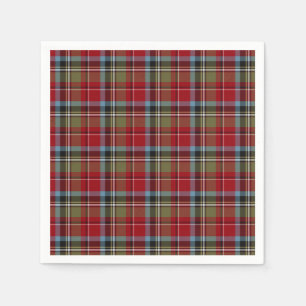 North Carolina Tartan Red Vintage Plaid Napkin