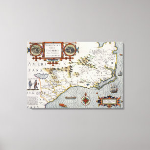 North Carolina, titled 'Virginiae item et Floridae Canvas Print