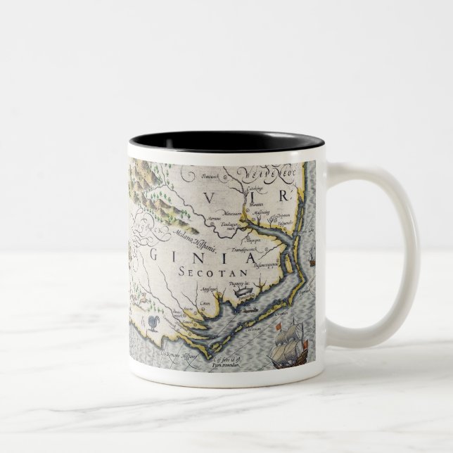 North Carolina, titled 'Virginiae item et Floridae Two-Tone Coffee Mug (Right)