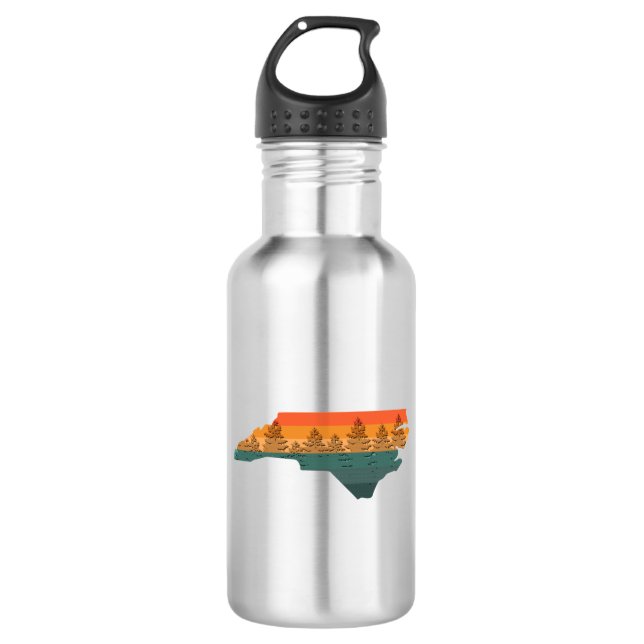 North Carolina Tree Silhouette 532 Ml Water Bottle (Front)