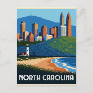 North Carolina USA Blue Ridge Atlantic Coast Trave Postcard