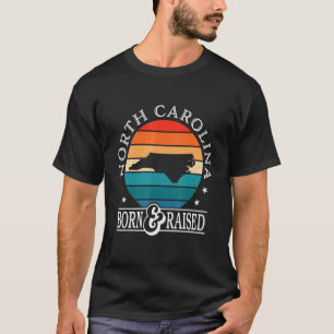 North Carolina Usa Born & Raised Retro Us State Pr T-Shirt