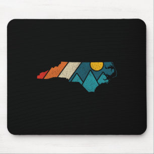North Carolina Vintage State Map Mountains Hiking Mouse Pad