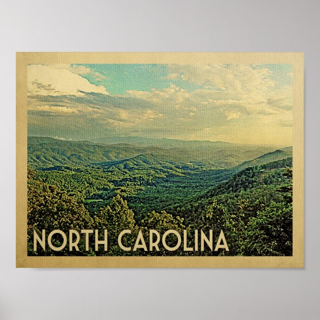 North Carolina Vintage Travel Poster (Front)