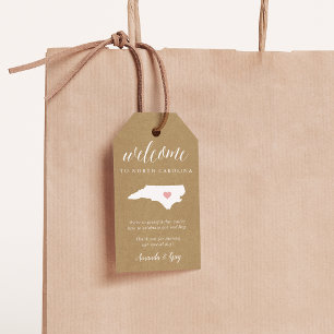 North Carolina Wedding Welcome Gift Tags