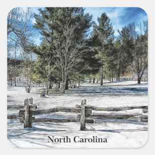 North Carolina winter landscape Square Sticker