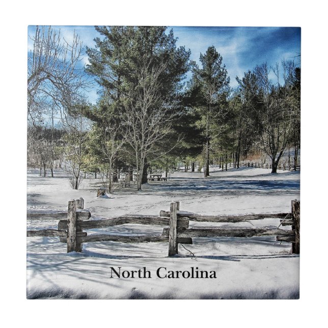 North Carolina winter landscape Tile (Front)