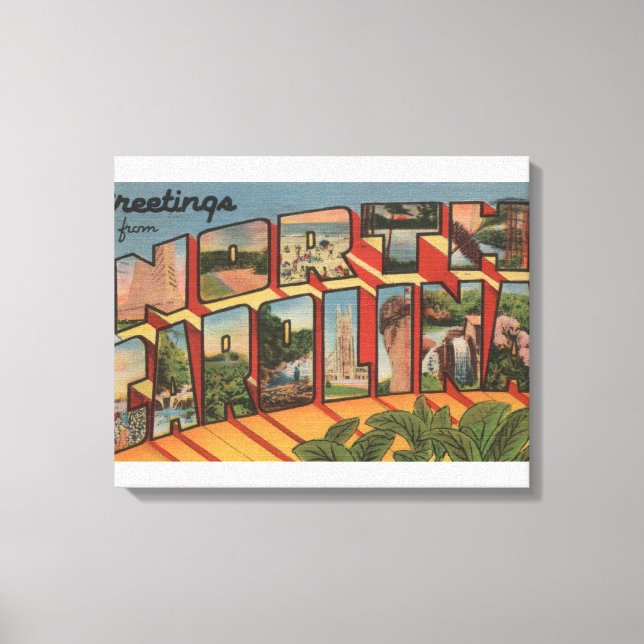 North CarolinaLarge Letter Scenes Canvas Print (Front)