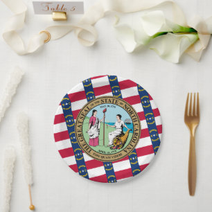North Carolinian Flag & Seal, North Carolina Paper Plate