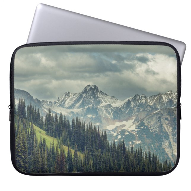 North Cascade: Majestic Mountain Peak. Laptop Sleeve (Front)