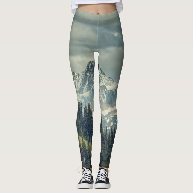 North Cascade: Majestic Mountain Peak. Leggings (Front)