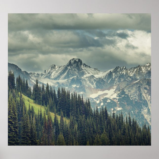 North Cascade: Majestic Mountain Peak. Poster (Front)