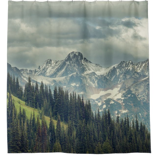 North Cascade: Majestic Mountain Peak. Shower Curtain (Front)