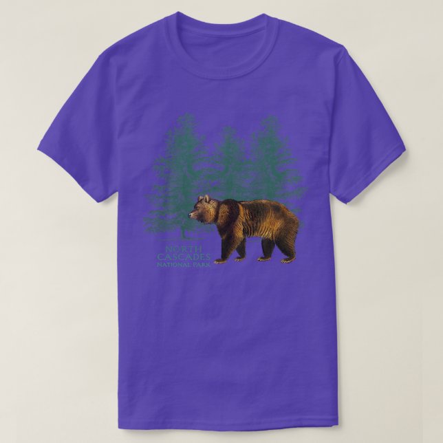 North Cascade National Park Washington Bear Trees  T-Shirt (Design Front)