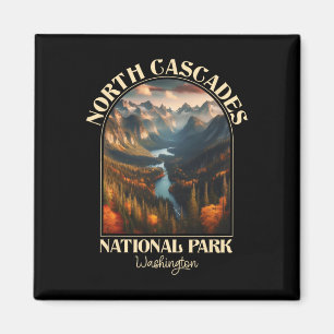 North Cascades National Park Autumn Season Camping Magnet