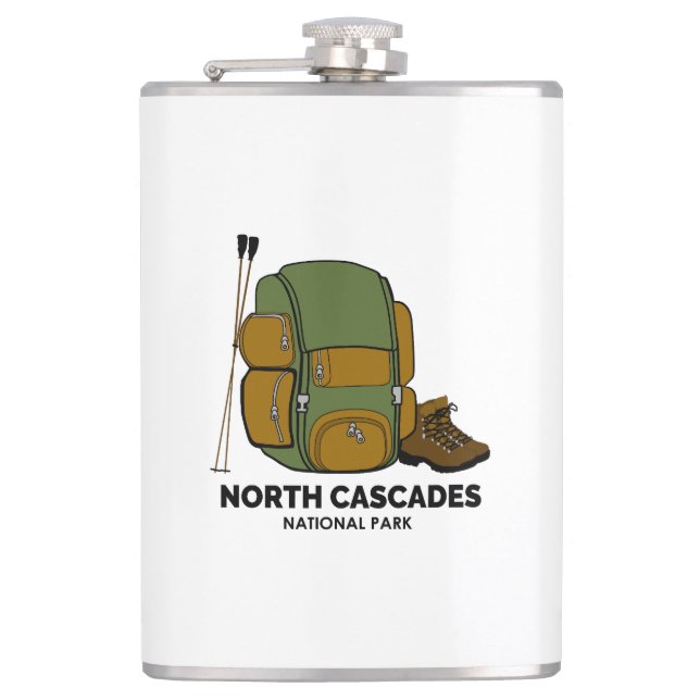 North Cascades National Park Backpack Hip Flask (Front)