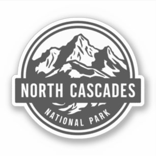 North Cascades National Park Black White Emblem 