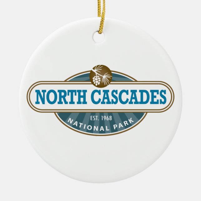 North Cascades National Park Ceramic Tree Decoration (Front)