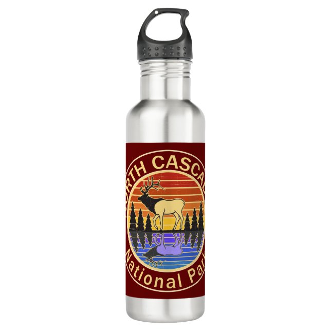 North Cascades National Park Elk 710 Ml Water Bottle (Front)