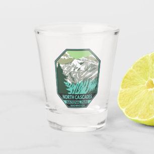 North Cascades National Park Goode Mountain Retro Shot Glass