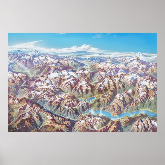 North Cascades National Park Landscape Painting Poster (Front)