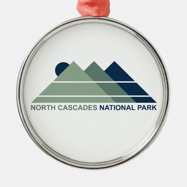 North Cascades National Park Mountain Sun Metal Tree Decoration (Front)