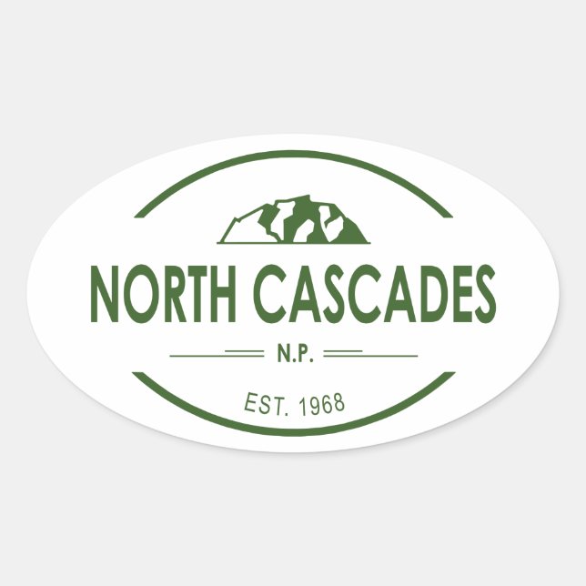 North Cascades National Park Oval Sticker (Front)