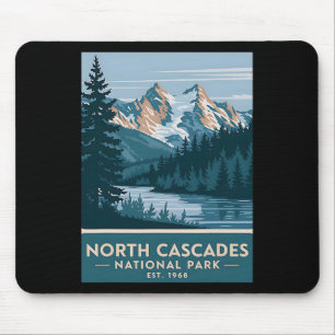 North Cascades National Park Vintage Camping Men W Mouse Pad