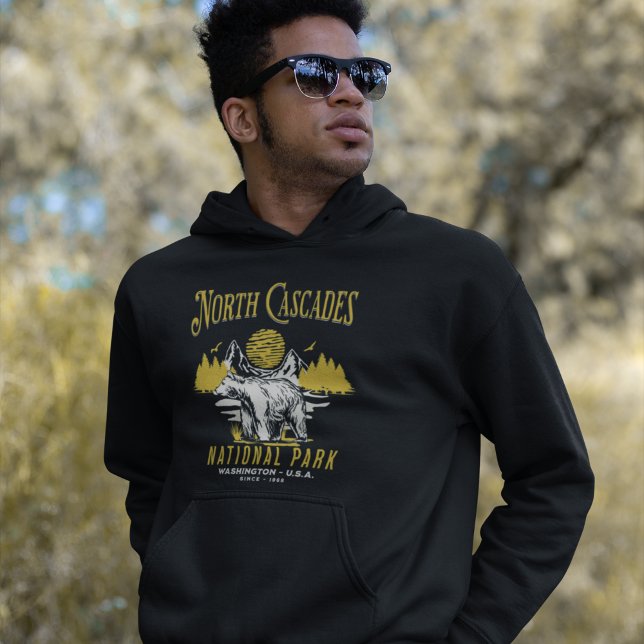North Cascades National Park Vintage Landscape Hoodie (Creator Uploaded)