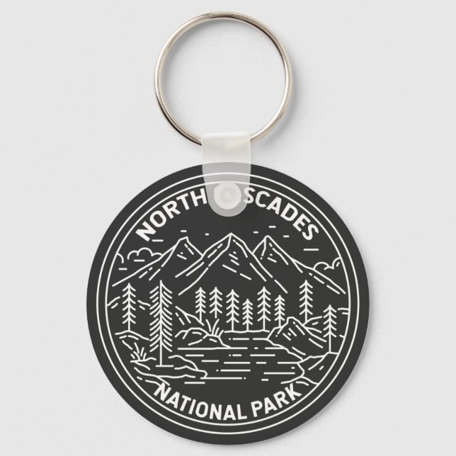 North Cascades National Park Washington Monoline   Key Ring (Front)