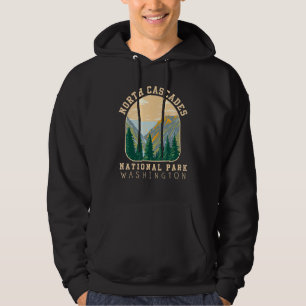 North Cascades National Park Washington Retro Vint Hoodie