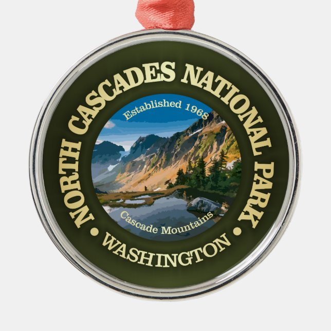 North Cascades (NP2) Metal Tree Decoration (Front)