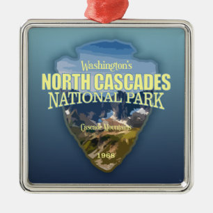North Cascades NP (arrowhead) Metal Tree Decoration